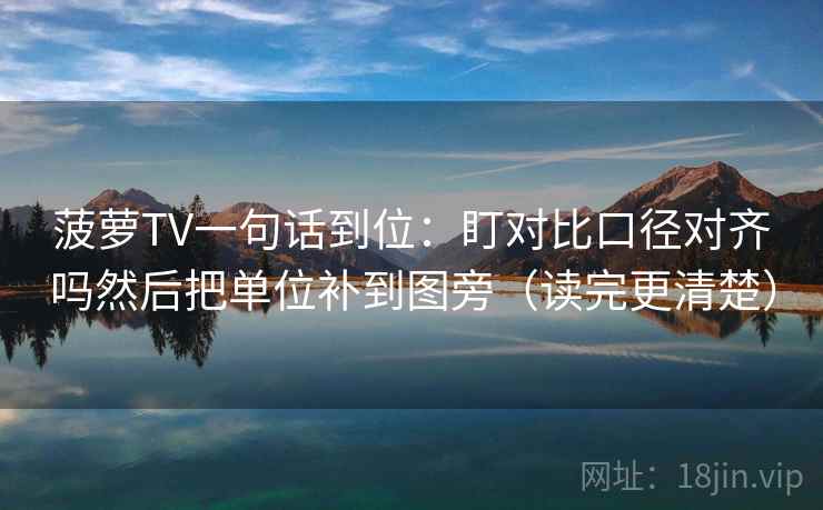 菠萝TV一句话到位：盯对比口径对齐吗然后把单位补到图旁（读完更清楚）