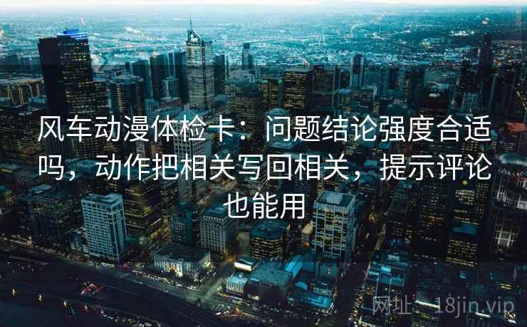 风车动漫体检卡：问题结论强度合适吗，动作把相关写回相关，提示评论也能用
