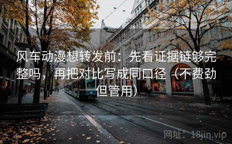 风车动漫想转发前：先看证据链够完整吗，再把对比写成同口径（不费劲但管用）
