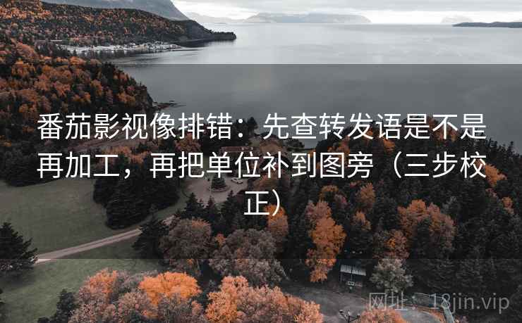 番茄影视像排错：先查转发语是不是再加工，再把单位补到图旁（三步校正）